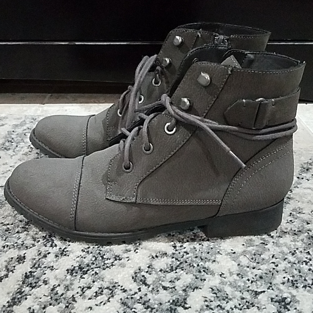 Madden Girl Grey Boots 7.5